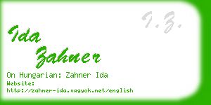 ida zahner business card